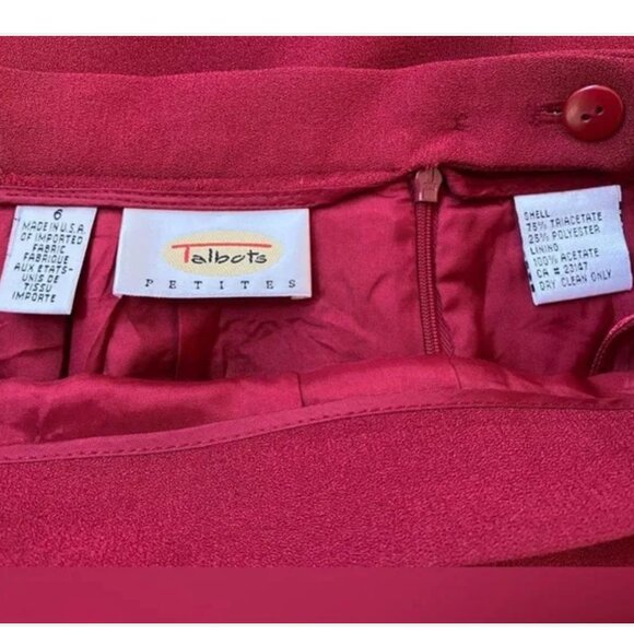 Vintage Talbots Petites Sz 6P 6 P Fabulous Burgundy Red Business / Dressy Skirt - Picture 6 of 6